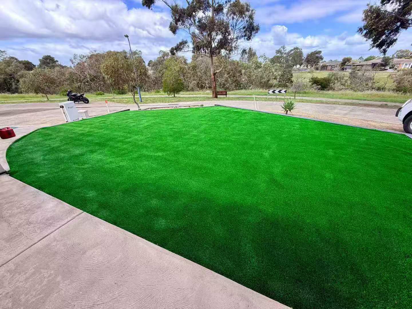 synthetic lawn close-up